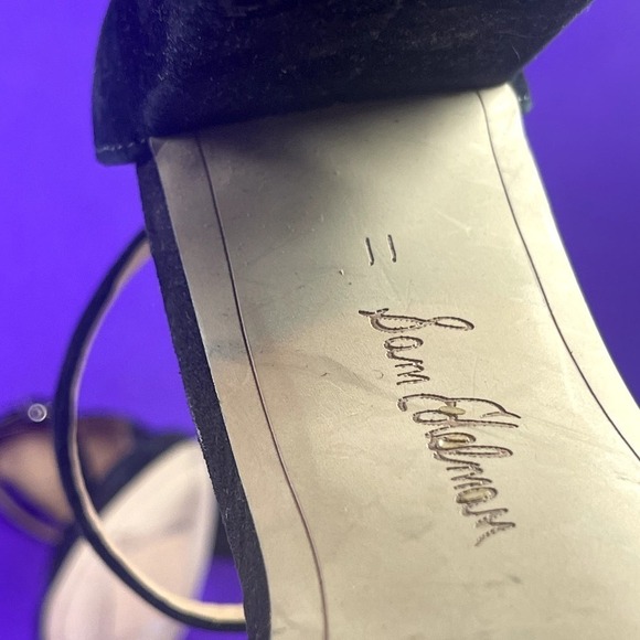 Sam Edelman Black Suede Yancy Block Heel Ankle Strap Sandal Shoe Size 11-NEW - Picture 8 of 8